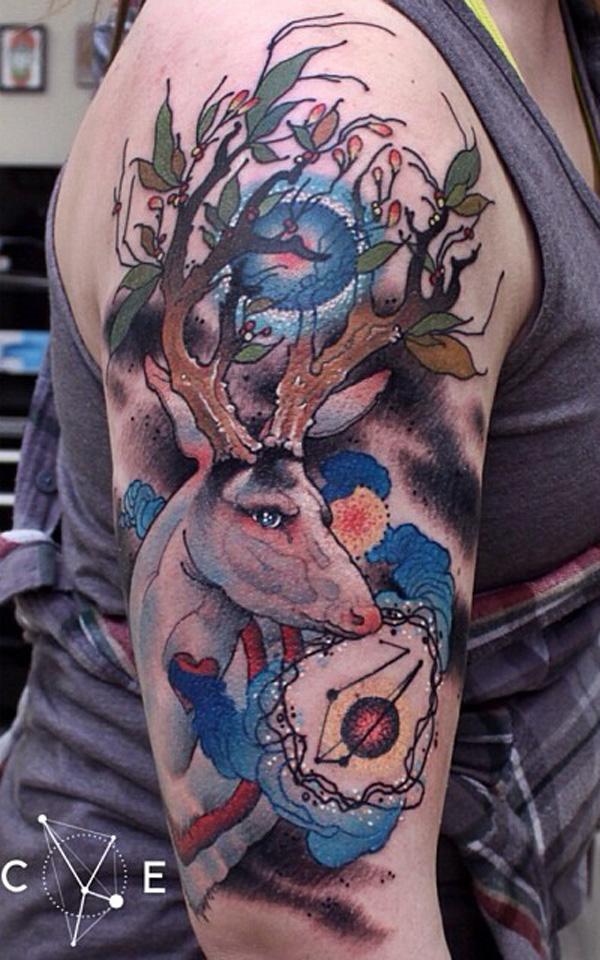 Deer Tattoo trên giúp xoa tay - 45 Inspiring Deer Tattoo Designs <3 <3