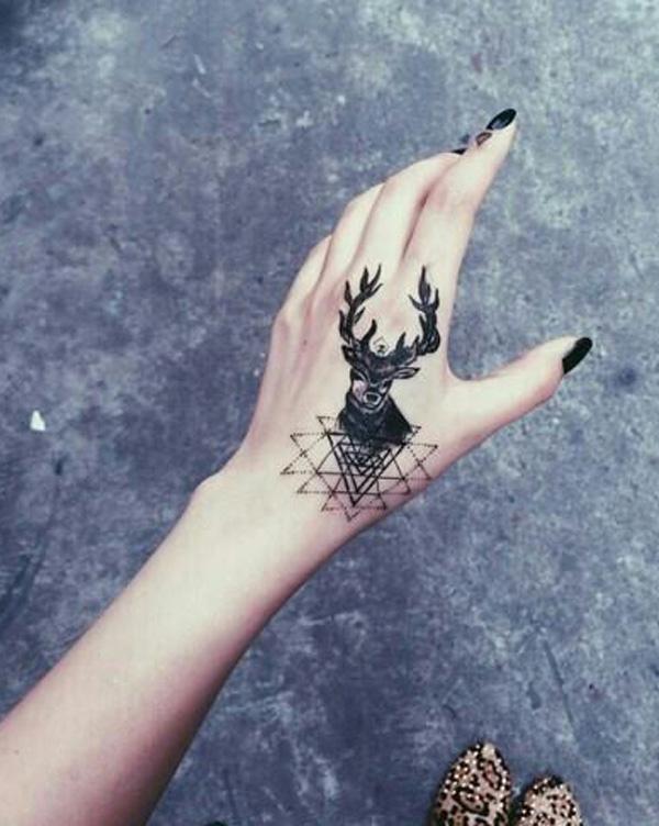 Deer Tattoo On Hand - 45+ bắt mắt hình xăm trên tay <3 <3