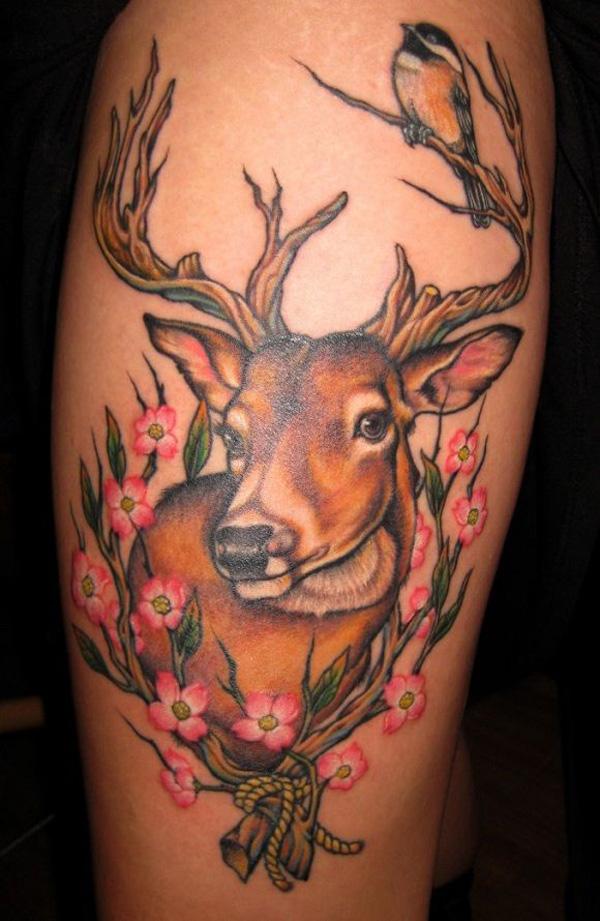 Hình xăm con hươu màu - 45 Inspiring Deer Tattoo Designs <3 <3