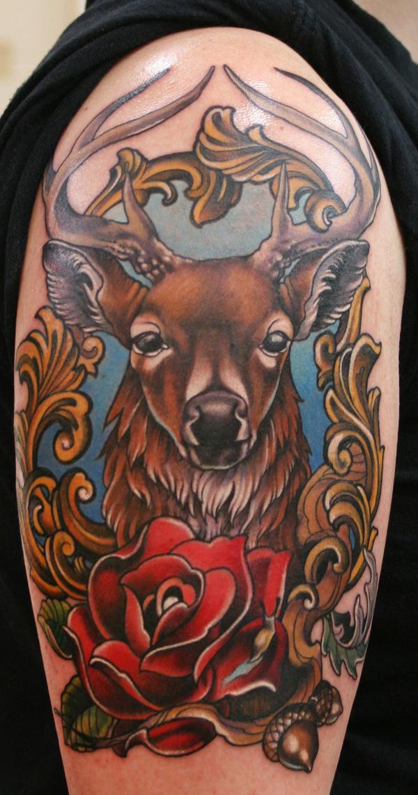 Fancy Deer Tattoo - 45 Inspiring Deer Tattoo Designs <3 <3