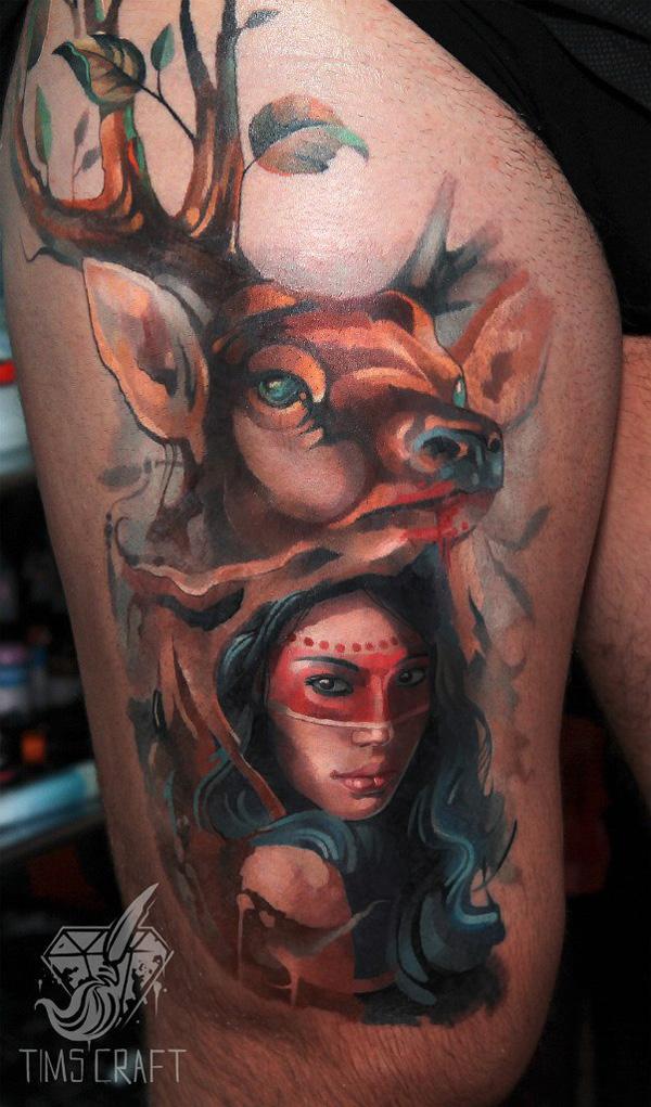 xin chào bà!  - 45 Inspiring Deer Tattoo Designs <3 <3