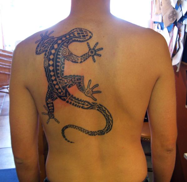 Lizard Tattoo Tribal trên Trở lại - 30 + Incredible Lizard xăm với ý nghĩa <3 <3