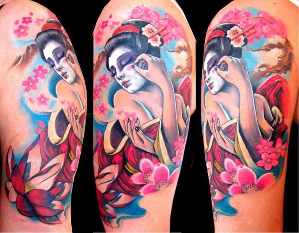 geisha tattoo - 50 + đẹp Geisha xăm <3 <3