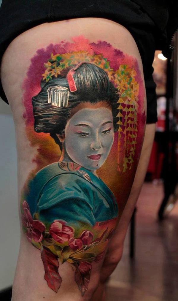 geisha tattoo - 50 + đẹp Geisha xăm <3 <3