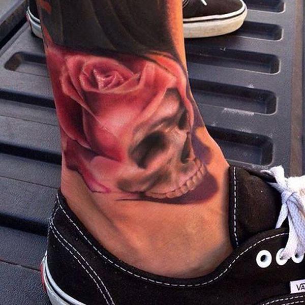 Skull tăng hình xăm trên mắt cá chân - 60+ Ankle xăm cho phụ nữ <3 <3