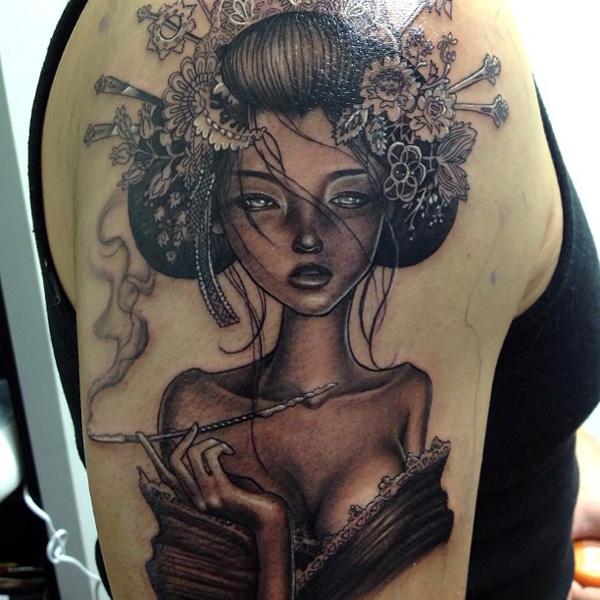 Geisha Tattoo - 50 + đẹp Geisha xăm <3 <3