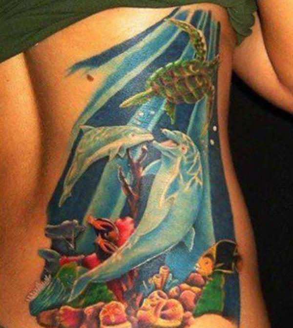 Dolphin Side Tattoo - 40+ đáng yêu Dolphin xăm và ý nghĩa <3 <3