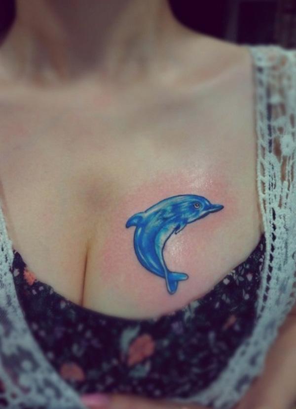 Dolphin Tattoo trên ngực - 40+ đáng yêu Dolphin xăm và ý nghĩa <3 <3
