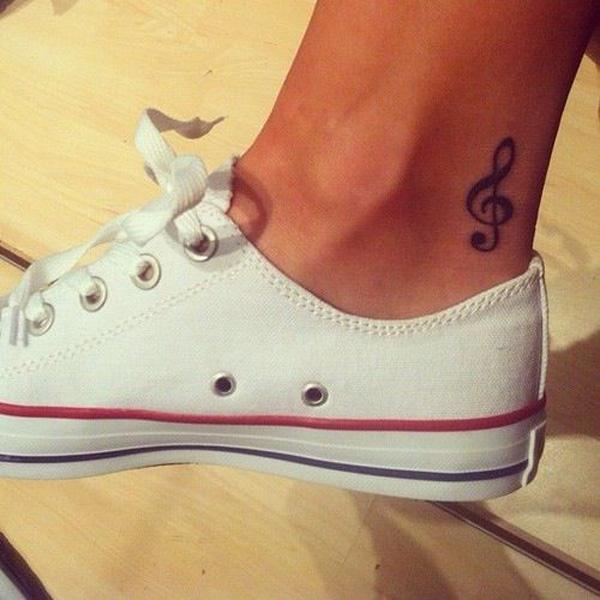 Music note - 60 Ankle xăm cho phụ nữ <3 <3