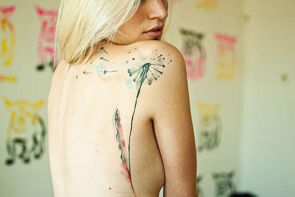 Watercolor Dandelion - 45 Dandelion Tattoo Designs Phụ nữ <3 <3