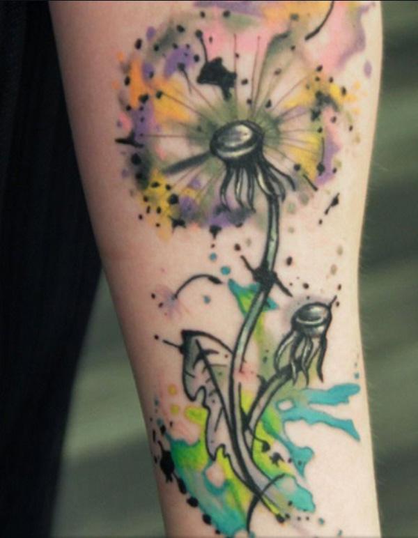 Watercolor Dandelion - 45 Dandelion Tattoo Designs Phụ nữ <3 <3