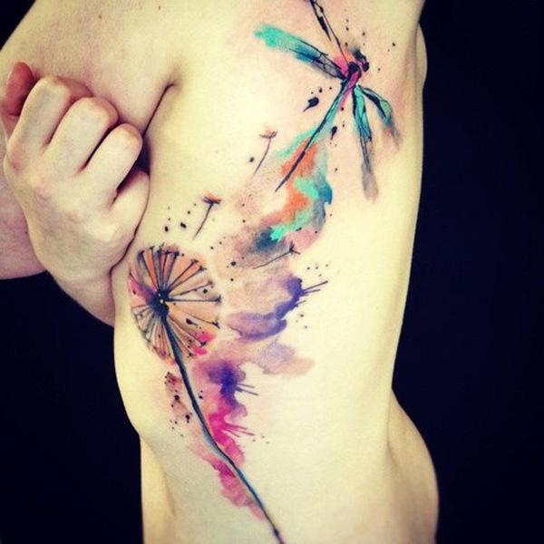 Watercolor Dandelion xăm - 45 Dandelion Tattoo Designs Phụ nữ <3 <3