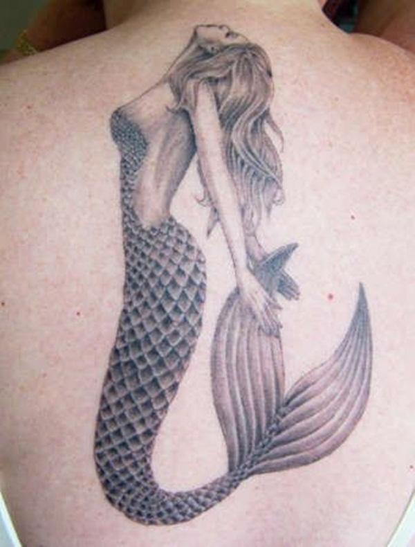 Mermaid-xăm-on-back - 20 Đáng yêu Mermaid xăm <3 <3