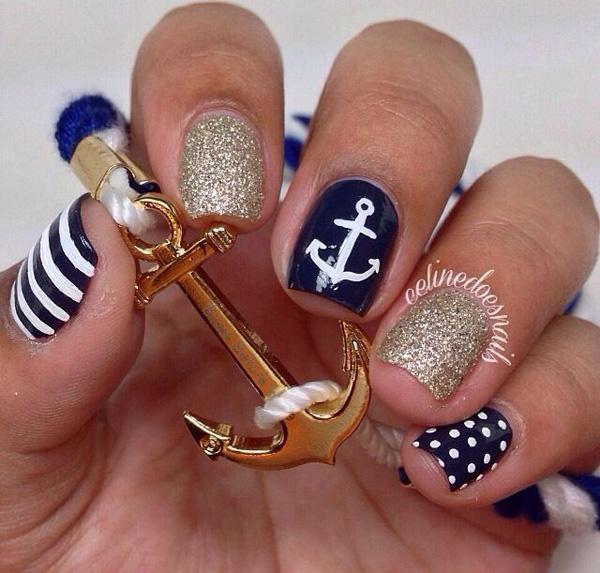 Toe Nail Art Anchor 60 cute anchor nail designs art and design
