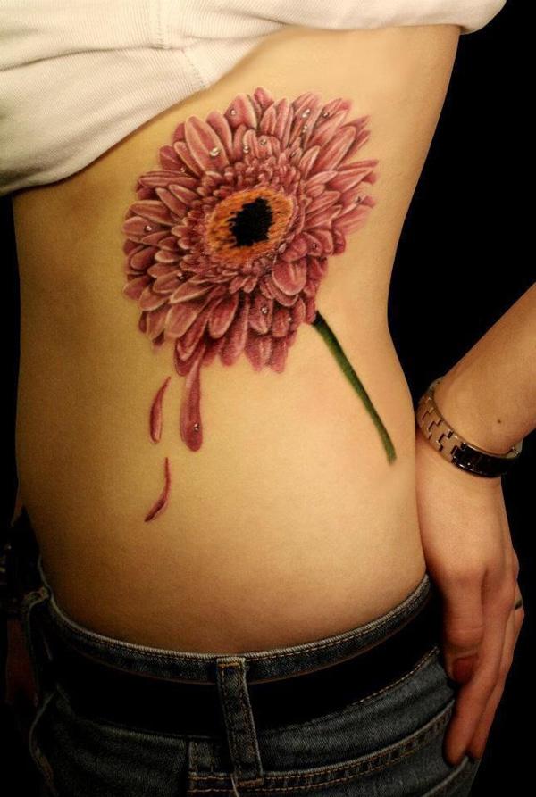 hình xăm bên hoa cúc - 40 đẹp Ý tưởng hoa cúc Tattoo <3 <3