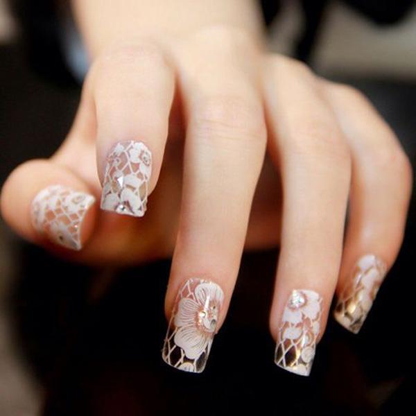 45+ Lace Nail Designs | Art and Design