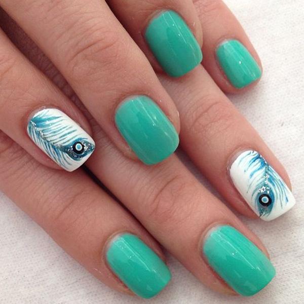 40+ Examples of Feather Nail Art | Art and Design