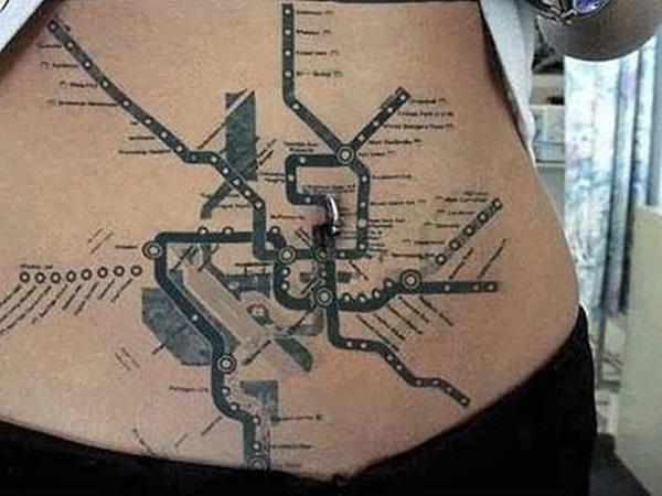 Subway-map-xăm - 25 ảnh vui nhộn Bản đồ xăm <3 <3