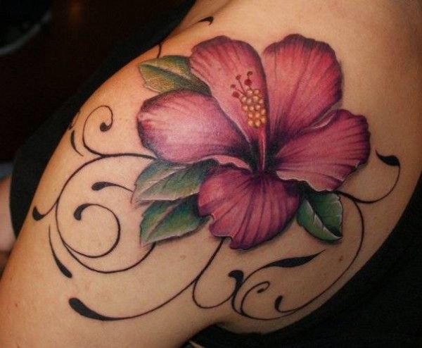 Hibiscus hình xăm - 40 Magnificent Hibiscus Flower Tattoos <3 <3