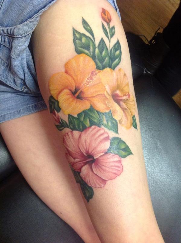 Hibiscus hình xăm - 40 Magnificent Hibiscus Flower Tattoos <3 <3