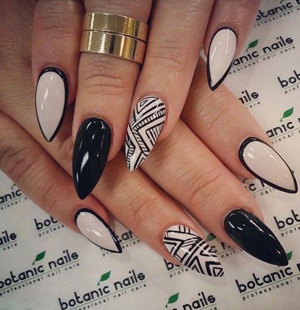 60 Examples of Black and White Nail Art  Art and Design