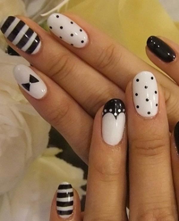 60 Examples of Black and White Nail Art  Art and Design