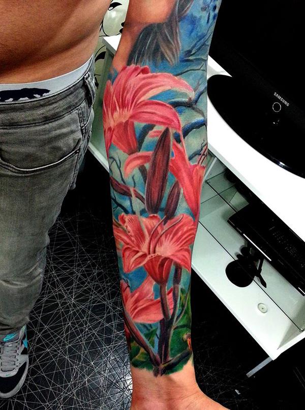 Colorful Lily Tattoo - 50 Ví dụ về các hình xăm đầy màu sắc <3 <3