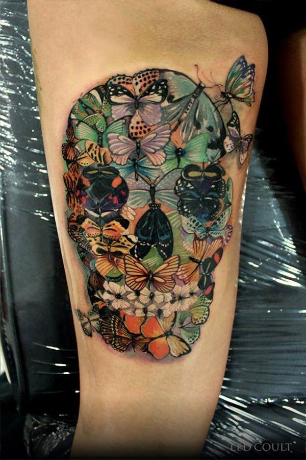 Colorful Skull Tattoo - 50 Ví dụ về các hình xăm đầy màu sắc <3 <3