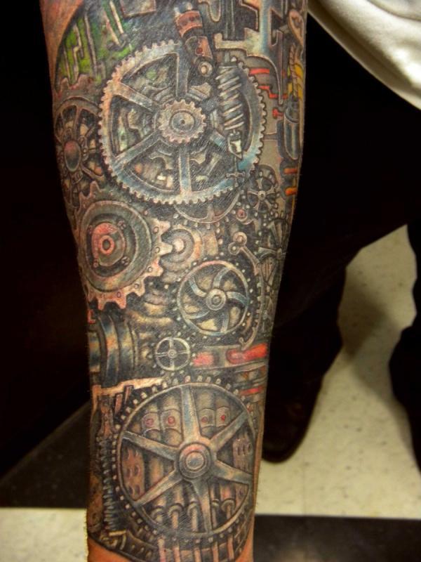 Cơ tattoo sleeve - 25 ảnh vui nhộn xăm Steampunk thiết kế <3 <3