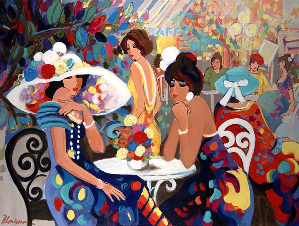 Cafe La Parisienne by Isaac Maimon - Paintings by Isaac Maimon  <3 <3