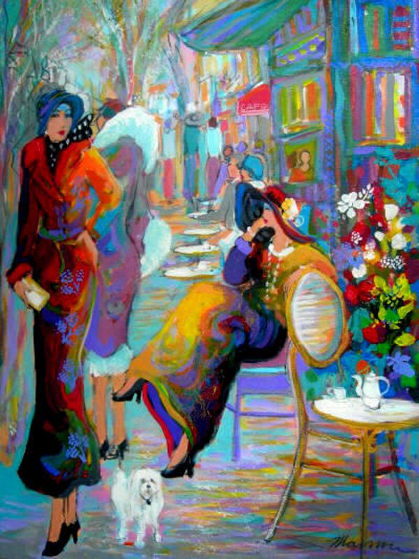 LE CHIEN BLANC DE GIGI by Isaac Maimon - Paintings by Isaac Maimon  <3 <3