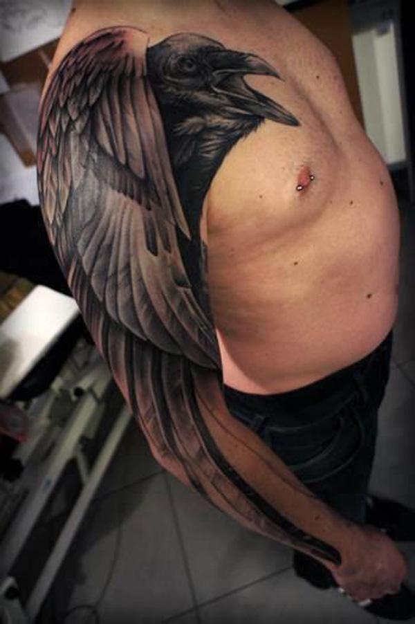Raven Sleeve Tattoo - 60+ Mysterious Raven xăm <3 <3