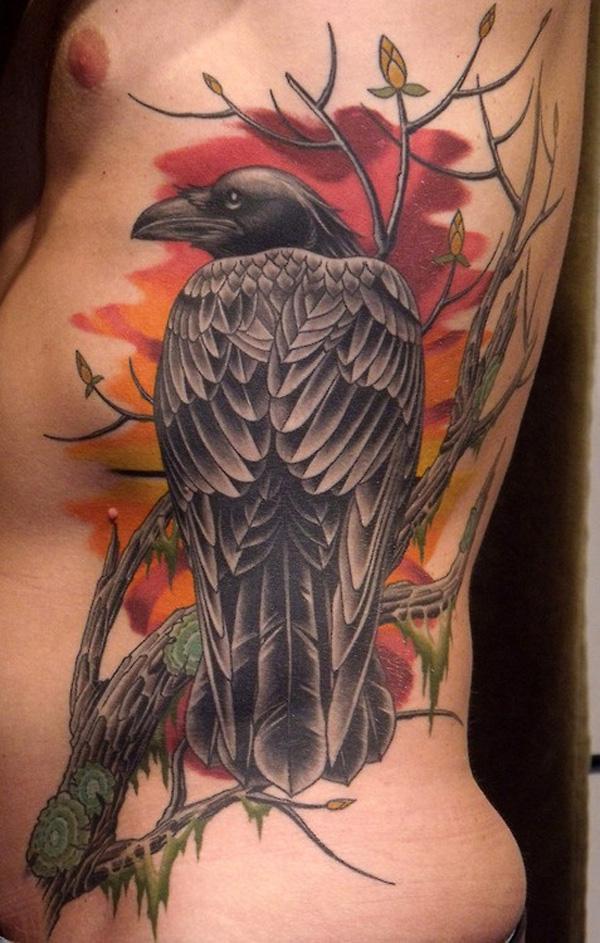 Raven Tattoo trên mặt - 60+ Mysterious Raven xăm <3 <3
