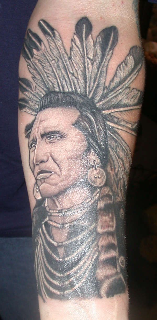 Native Indian Chief Portrait Tattoo Mỹ