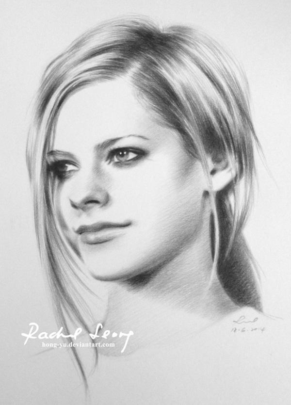 avril lavigne 16 by hong yu - Pencil Drawings by Leong Hong Yu  <3 <3