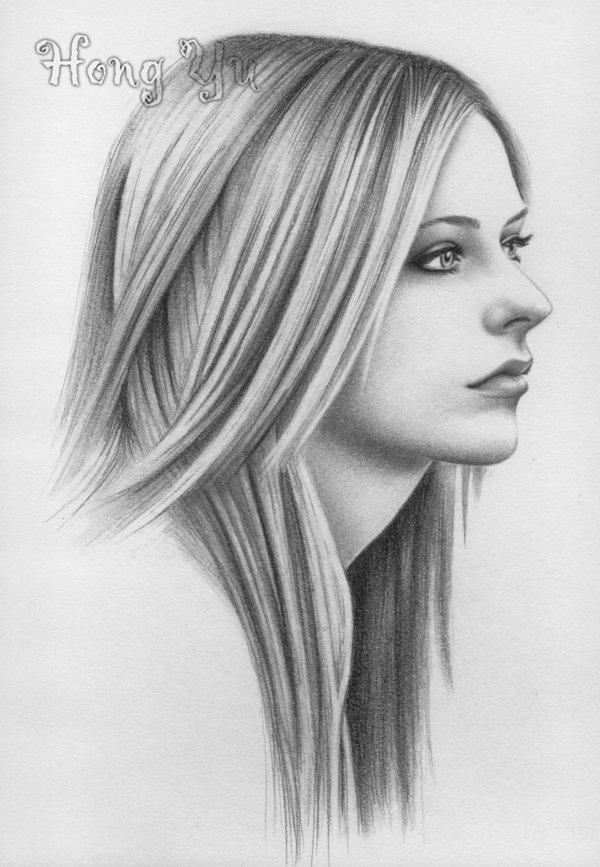 avril lavigne 4 by hong yu - Pencil Drawings by Leong Hong Yu  <3 <3