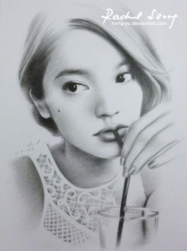 rainie yang 3 by hong yu - Pencil Drawings by Leong Hong Yu  <3 <3