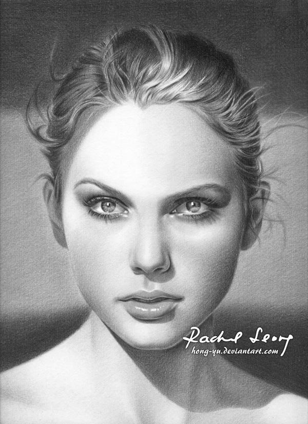 taylor swift 15 by hong yu - Pencil Drawings by Leong Hong Yu  <3 <3