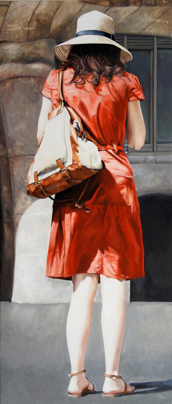 Marc Figueras-El vestit roig - Realistic Paintings by Marc Figueras  &lt;3 &lt;3
