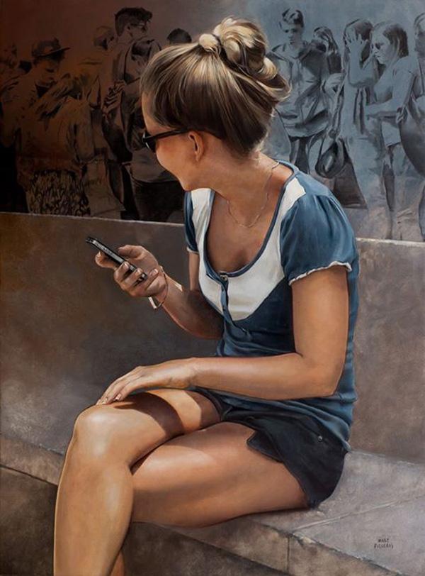 Marc Figueras-Rouge et bleu - Realistic Paintings by Marc Figueras  &lt;3 &lt;3