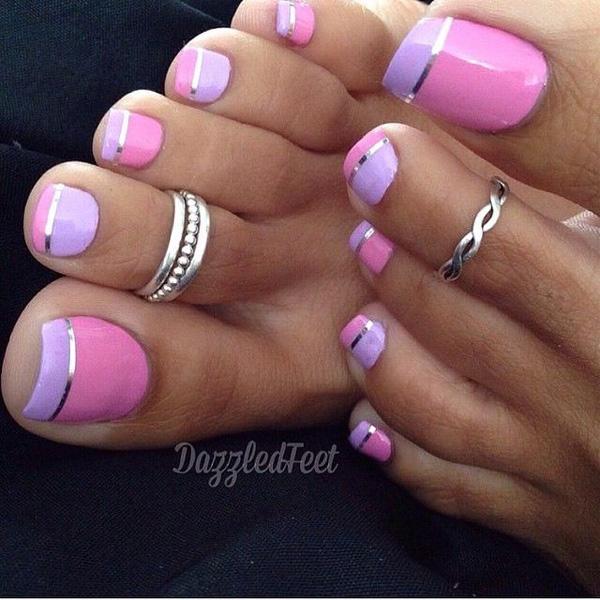 50 Pretty Toenail Art Designs Art And Design An adorable looking inverted French tip for the toes. A pleasing toenail art design using ... - 50 Pretty Toenail Art Designs Art And Design