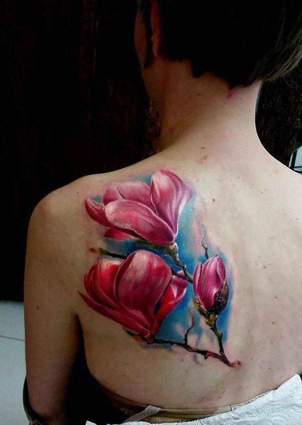 D Colorful Magnolia Tattoo - 50 + Magnolia Flower Tattoos <3 <3