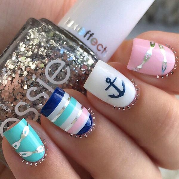 Anchor fall nail art-38