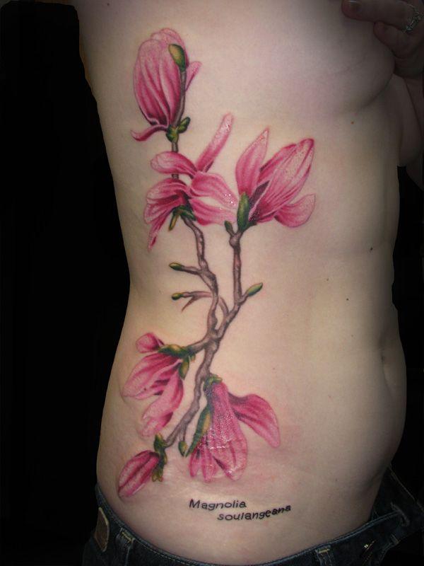Màu hoa mộc lan bên hình xăm - 50 + Magnolia Flower Tattoos <3 <3