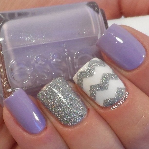 Lavender and Chevron nails-48