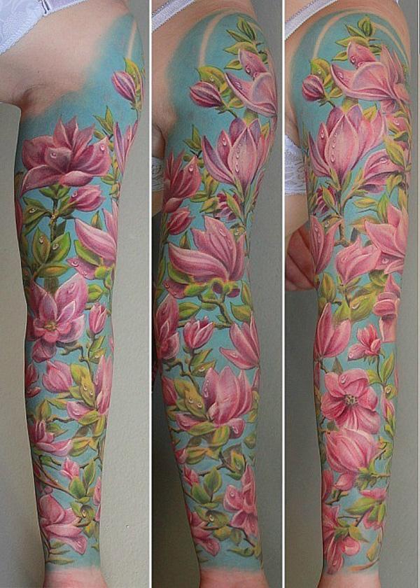 Magnolia đầy đủ tay hình xăm - 50 + Magnolia Flower Tattoos <3 <3