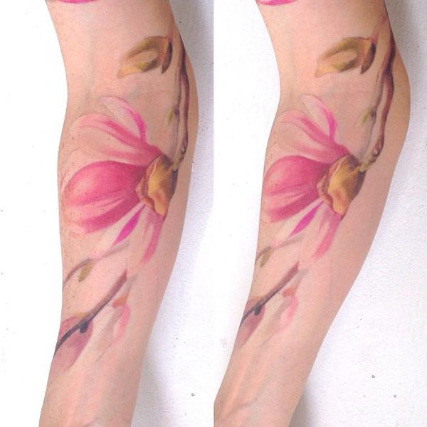 Magnolia hình xăm trên cánh tay - 50 + Magnolia Flower Tattoos <3 <3