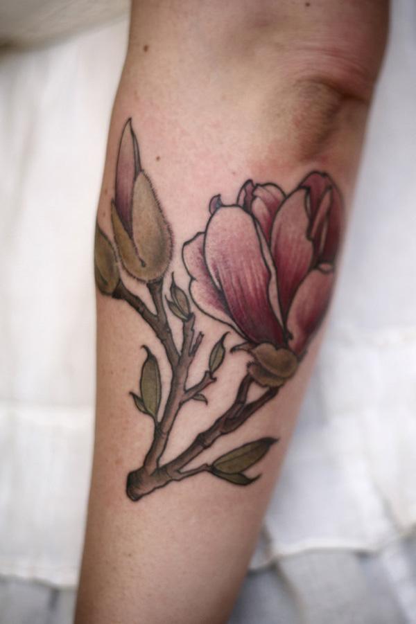 Magnolia hình xăm trên tay - 50 + Magnolia Flower Tattoos <3 <3