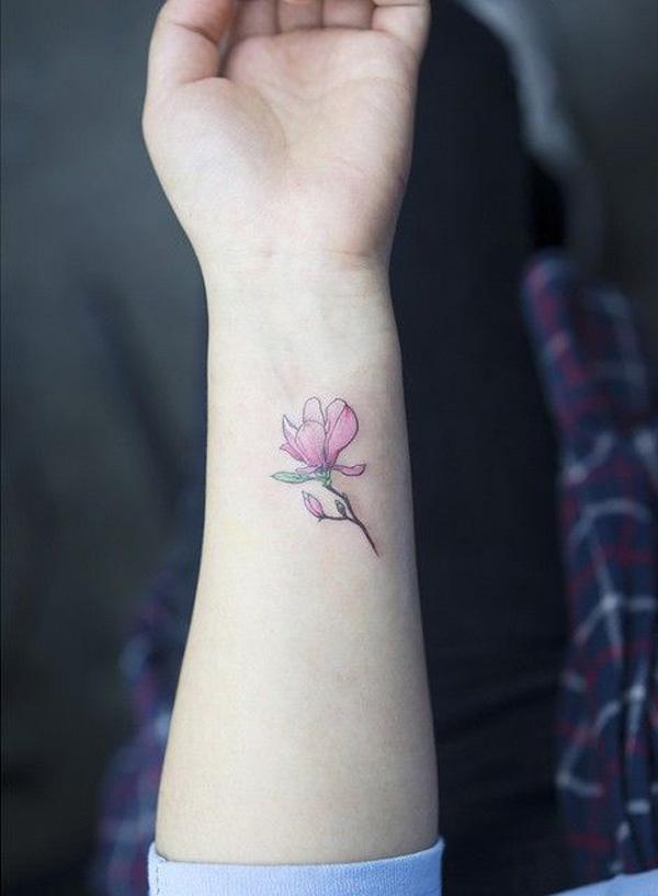 Magnolia hình xăm trên cổ tay - 50 + Magnolia Flower Tattoos <3 <3