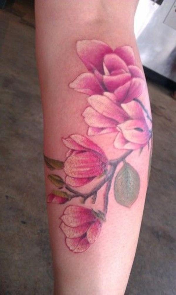 Magnolia màu nước xăm.  - 50 + Magnolia Flower Tattoos <3 <3